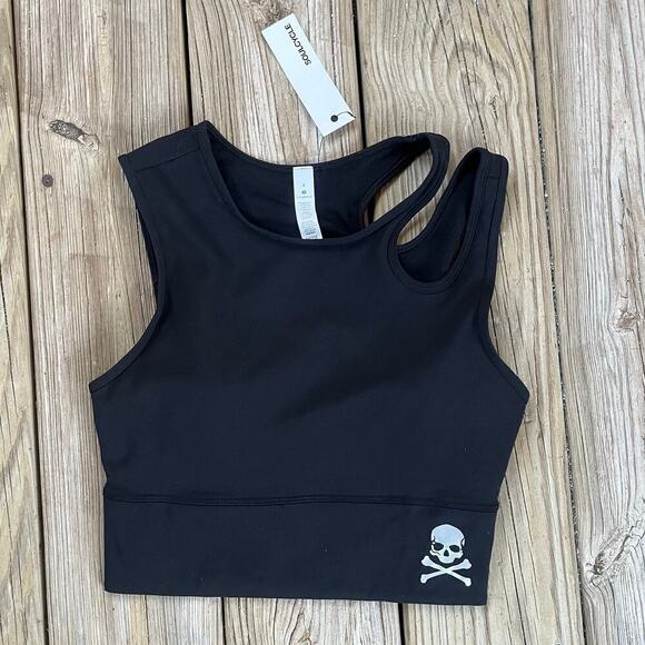 Lululemon X Soulcycle Women's Black Mastered Motion Crop Tank Size 4. NEW - Picture 1 of 8